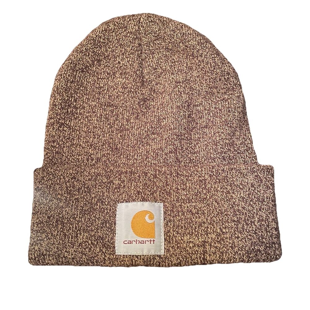 Carhartt Brown Marled Knit Beanie A18 Watch Hat Cuffed Earth Tone Streetwear One